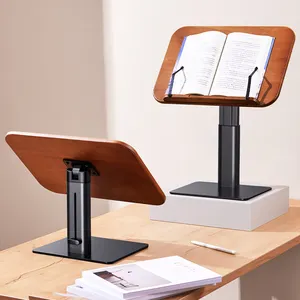 Bookstand Hot Selling Height Adjustable Wooden Holder Wood Book Stand For Book Reading Folding Bookstand Bookends