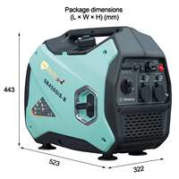 Generador Inverter Portátil Silencioso de Gasolina de 3.5KW, 3500W para Emergencias en el Hogar, Camping y Caravanas