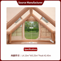 Tente de camping gonflable style maison, grand espace intérieur, tissu Oxford, résistante au vent et à la pluie, tente familiale multi-personnes pour l'extérieur