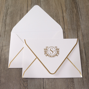 Nhà Máy Giá tùy chỉnh kích thước màu trắng và vàng phong bì giấy để phù hợp với giấy/Acrylic lời mời thiết kế sang trọng phong bì giấy - Product Image 3