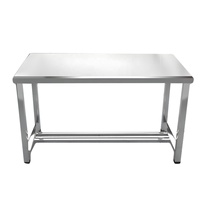 Table de travail en acier inoxydable robuste, durable, pour l'intérieur et l'extérieur, pour les stands de nourriture, les cuisines de restaurants, les barbecues et les marchés