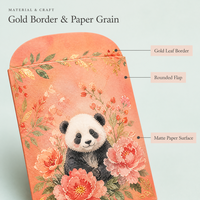 Enveloppe porte-bonheur en papier origami fait main, motif panda de dessin animé, pour festival personnalisé 2027, décoration de table