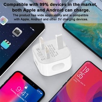 Cargador de Pared con Certificado HNT CE UKCA, 10W, Enchufe de Viaje para Reino Unido, Puerto USB Único, Carga Rápida para Teléfono Celular