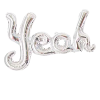 Ballon en aluminium à lettres intégrées « Yeah » 4 couleurs, idéal pour les anniversaires et les remises de diplômes – Vente en gros
