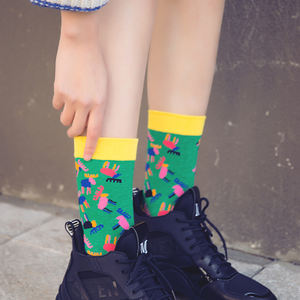 ถุงเท้าวัยรุ่นเซ็กซี่สำหรับเด็กผู้หญิงถุงเท้าแฟชั่นผ้าคอตตอนใส่สบายสไตล์ญี่ปุ่นมีความสุข - Product Image 5