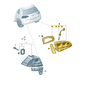 Ensemble de <span class=keywords><strong>feu</strong></span> arrière intérieur rouge de remplacement pour Golf7 5G0945307F 5G0945308F - Product Image 6