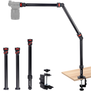 Support de fixation réglable à trois volets, robuste et léger, avec rotation à 360° pour appareil photo reflex numérique, téléphone, micro, anneau lumineux, studio - Product Image 1