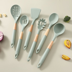 Wholesale 7-Pieces <b>Silicone</b> Kitchen Utensils Spatula Spoon Rotating Storage Rack Cooking Kitchenware Set Kitchen <b>Tool</b> Set - Product Image 5