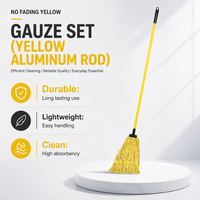 Serpillère professionnelle légère en aluminium pour hôtels, avec fil de gaze jaune anti-décoloration, pour le nettoyage des sols