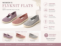 Chaussures Mary Jane Femme Flyknit Logo Personnalisé Maille Respirante Slip On Sangle Élastique Ballerines Plates Décontractées