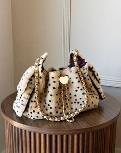 OEM/ODM Custom Factory Design Luxury Plush Chain Women's <strong>Bag</strong> Polka Dot Shoulder <strong>Bag</strong> New Style <strong>Fluffy</strong> Drawstring Crossbody <strong>Bag</strong> - Product Image 3