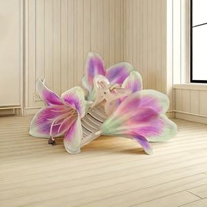 กิ๊บหนีบผมรูปดอกลิลลี่ปลอมสำหรับเด็กผู้หญิงกิ๊บหนีบผมพลาสติกดีไซน์ใหม่สำหรับฤดูใบไม้ผลิฤดูร้อนโรแมนติก - Product Image 6