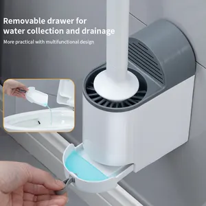 Ökologisch-freundliches hochwertiges Kunststoff-Badezimmer-Toilettenbürstenhalter-Set TPR-Bürstenkopf mit Duftbox