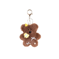Nouveau porte-clés ours en peluche mignon à habiller, animal en peluche doux et moelleux, pendentif de sac, porte-clés de voiture tendance, cadeau créatif pour femmes et filles