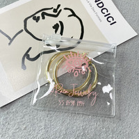 Pochette zippée personnalisée avec logo imprimé pour bijoux, sac en PVC transparent holographique avec fermeture éclair coulissante pour boucles d'oreilles/colliers