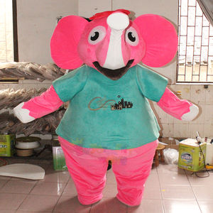 Costume de mascotte d'éléphant <span class=keywords><strong>rose</strong></span> pour adulte certifié CE de Guangzhou Enjoyment, costume de cosplay de dessin animé pour événements commerciaux et promotions - Product Image 1
