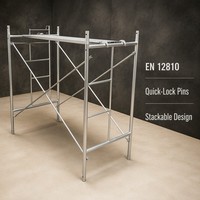 Système d'échafaudage en H Q235 galvanisé à chaud, à verrouillage rapide, empilable, avec goupille à gravité, conforme EN 12810, pour la construction de façades de bâtiments