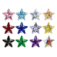 ASTM F136 Titanium Internal Thread Long Prong 5-Prong Star Shiny Color Zircon Ear Stud G23 Implant Grade Body Piercing Jewelry