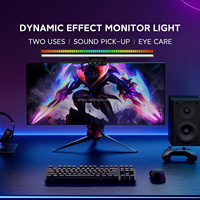 Barra de Iluminación LED Moderna de Aluminio con Alimentación por CC para PC/Laptop/TV con WiFi y Control Táctil - Lámpara de Escritorio con Protección Ocular