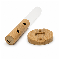 Wood Grain USB Rechargeable Motion Sensor Wall Night Light Magnetic Base Detachable LED Lamp Bear Animal Design Color-Changing