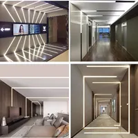 Profilé en aluminium pour bande LED personnalisée, plusieurs types, encastré, canal dissimulé, support de diffuseur linéaire pour bande lumineuse