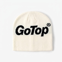 Bonnet d'hiver tricoté personnalisé avec logo brodé jacquard, unisexe, style casquette ajustée