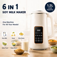 Mixeur multifonctionnel domestique 1,2 L 800 W pour lait de soja/aux noix, moteur en cuivre pur, 48 lames en acier inoxydable