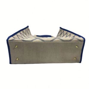 Canvas Tote Stylish Thick Canvas Tote <b>Bag</b> with Sturdy Handles and Bottom Fashion Forward and Cruelty Free Black Blue - Product Image 3