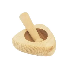 Wooden Garlic Mortar Garlic Puree Ginger Powder Grinder Herb Spice Mix Crushing Mortar Pestle Set