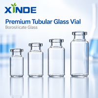 Botol Kaca Obat XINDE 2ml 4ml 6ml 8ml, Botol Vial Kaca Kecil dengan Tutup, Kuas, dan Sablon