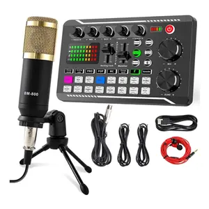 Vente chaude F998 Carte Son Microphone Mélangeur Bm800 Kit Effets Sonores Professionnels Enregistrement Audio Webcast Carte Son En Direct