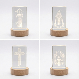 Cubo de Cristal con Cruz de Jesucristo Grabada en 3D con Láser, Pulido a Mano, con Grabado Personalizado, Regalo Religioso Hindú en 3D, Artesanía de Cristal - Product Image 6