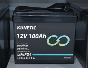 แบตเตอรี่ลิเธียมไอรอนฟอสเฟต KUNETIC LFP12100P 12.8V 100Ah สำหรับรถตู้ เรือ พลังงานแสงอาทิตย์ แบบ Deep Cycle - Product Image 3