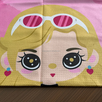 Pink Printing Beach Towel for Girl Lovely Travel Towel Microfiber Waffle Cloth Camping Towel Ideal for Girls Gift Pool Party Use