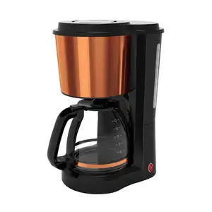 Mini cafetera eléctrica de acero inoxidable, olla de café eléctrica de grado alimenticio PP, 900W, 1.5L de perforación en polvo, gran oferta y alta calidad