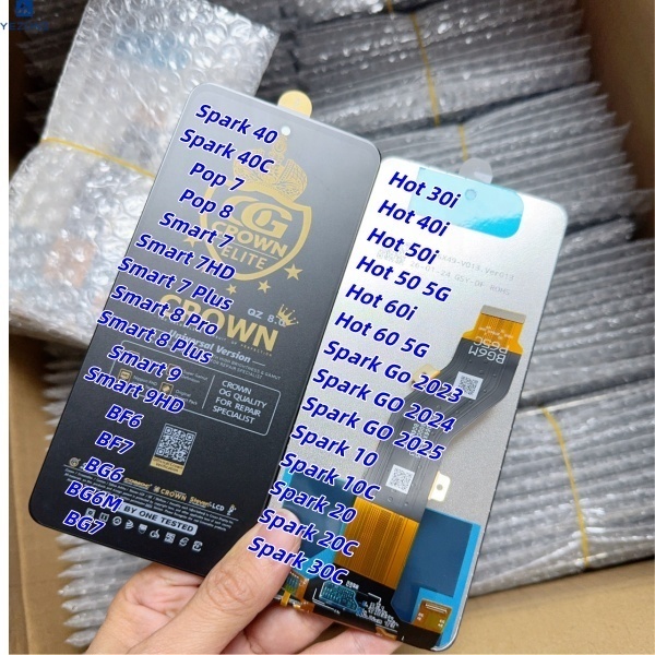 Wholesale Crown LCD Display for Infinix Tecno Itel Hot10i Hot8 Smart8 Smart5 X650 X657 X655 X659 X669 KC8 CC7 Screen Replacement