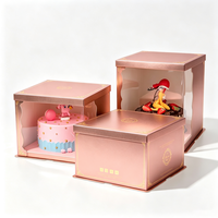 Boîte à pâtisserie, boîte à gâteau, impression de logo personnalisée, boîte d'emballage de luxe en carton doré, emballage de dessert de boulangerie, écologique et recyclable