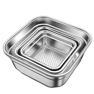 Colino multifunzione <span class=keywords><strong>in</strong></span> rete di acciaio inossidabile colino per Pasta setaccio per riso colino ciotola per mescolare per lavare le verdure - Product Image 2