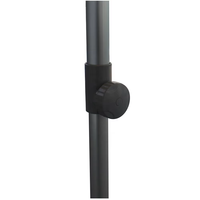 Parasol de jardin rectangulaire surdimensionné à double toit avec éclairage solaire LED suspendu pour hôtel-resort