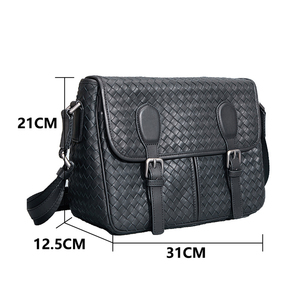 Maletín ejecutivo Oficina Laptop 13 pulgadas tejido cuero de vaca moda lujo hombres embrague tableta documento Knittinga - Product Image 2