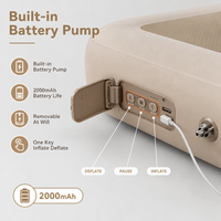 Matelas Gonflable Double avec Pompe à Batterie Intégrée, Tissu Drop-stitch, Portable pour la Maison, le Camping, l'Hôtel, Vente en Gros