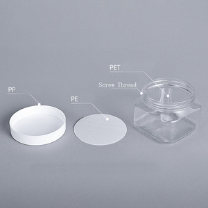 Praça Transparente para Frascos de Plástico Transparente Tampa Branca 150ml 10oz Capacidade para Vasos Cosméticos Creme Manteiga Corporal Máscaras faciais Eye Cream - Product Image 4