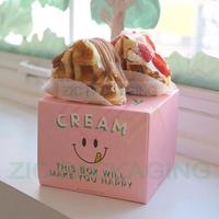 Eco-Friendly Pink Bakery Paper Box for Takeout Matt Lamination Cardboard Packaging for Cookie Crepe Gift Dessert Lunch-Food