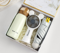 Coffret Cadeau d'Appréciation pour Employés FAREA Haut de Gamme, Meilleures Ventes, avec Tasse Isotherme, Parapluie et Ventilateur, Idéal pour Cadeaux d'Affaires