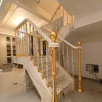 MEISHI Prix direct usine Décoration moderne de luxe Balustrades et mains courantes d'escalier en laiton durables Solution complète pour projets Garantie 1 an