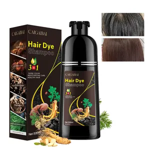 Muestras gratis para teñir el cabello disponibles Herbal Black Jet Tipo de botella Crema para el cabello Champú de color Tinte permanente profesional para el cabello