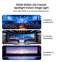 STAR LIGHT P500 FC 500W RGBAL Projecteur LED Fresnel à CRI élevé 2400-8000K 9000lm DMX512/RDM IP30 pour Théâtre, Studio de Cinéma et Éclairage DJ