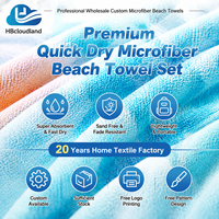 Serviette de plage Cloudland certifiée OEKO-TEX, audituée BSCI, moderne, luxueuse, sans sable, séchage rapide, super absorbante, haute densité, fibres ultra fines