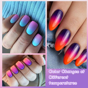 <strong>HONEY</strong> GIRL OEM logo Nail Supplier Design Abstract Thermal Change Ombre Uv Gel Set Nail Art Color Mood Changing Gel Nail <strong>Polish</strong> - Product Image 3