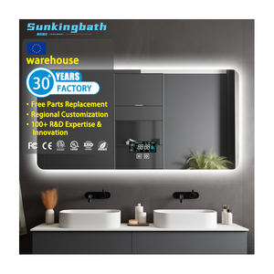 Beliebter Touch-Schalter Intelligenter LED-Badezimmerspiegel Digitale Uhr Antibeschlag-Spiegel mit Bluetooth-Musikbox für das Badezimmer - Product Image 1